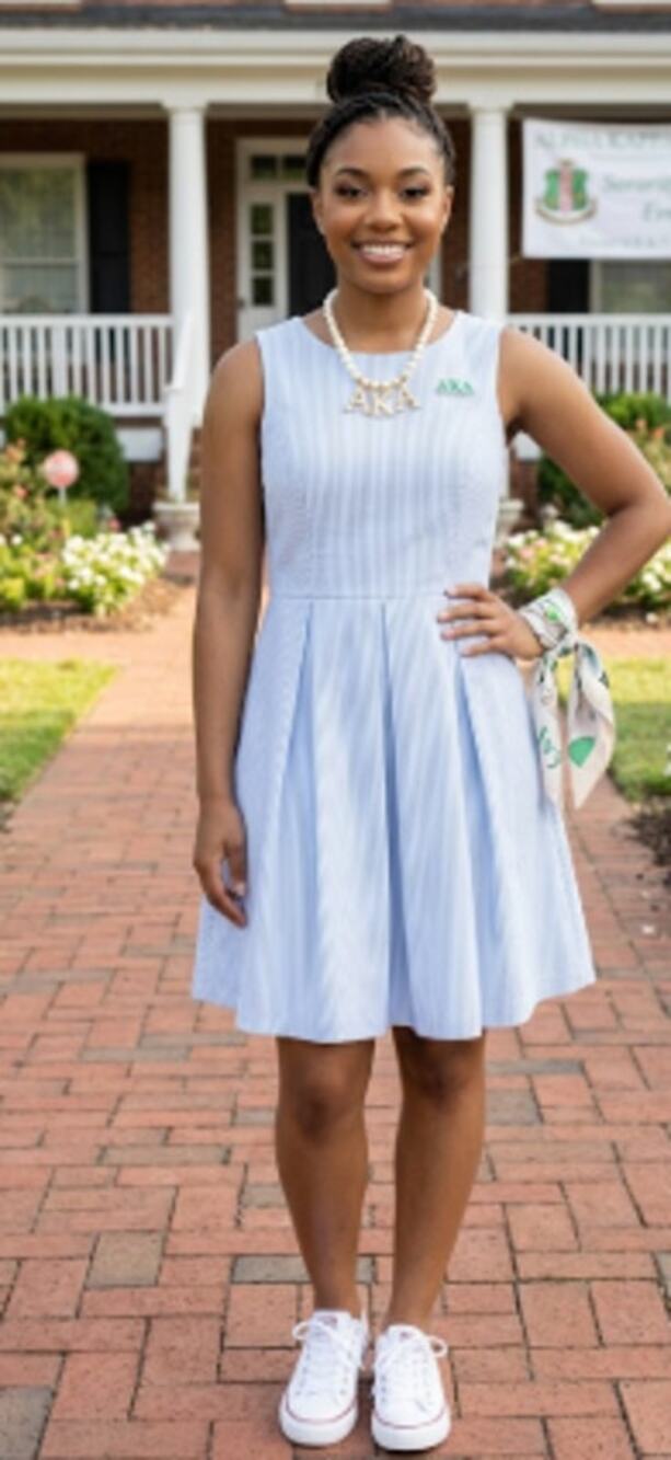 Pappagallo Blue & White Striped Fit & Flare Dress Size 8 Sleeveless Preppy